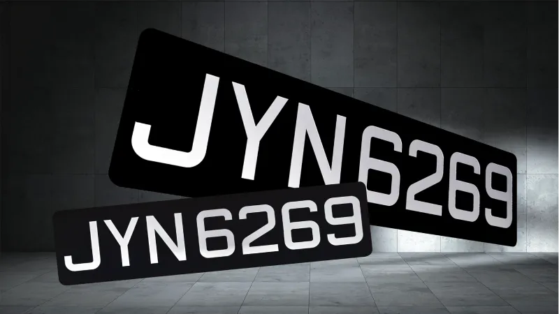 2D Untouchable Plate LTA Standard (H201) - 2D Number Plates