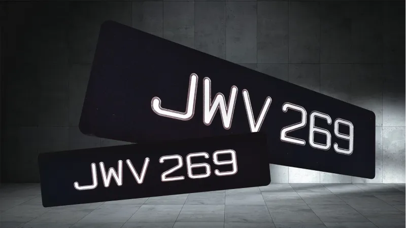 2D Chrome Double Line Plate (H52190) - 2D Number Plates