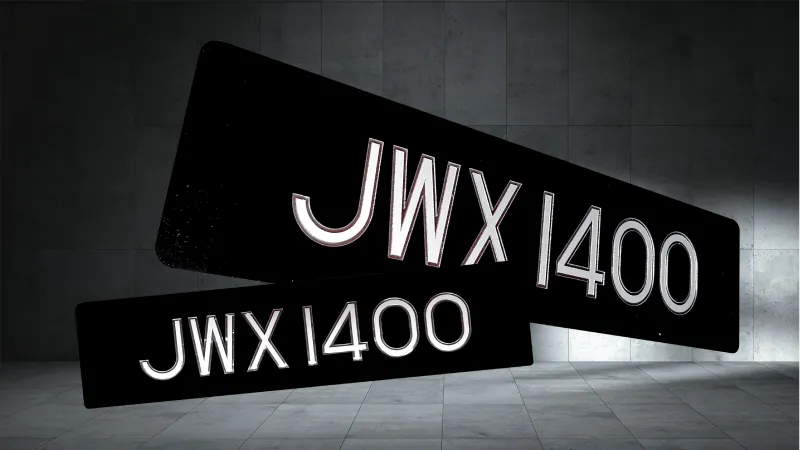 2D Chrome Double Line Plate (H5315) - 2D Number Plates