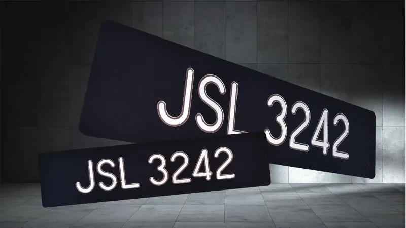2D Chrome Double Line Plate (H5812) - 2D Number Plates
