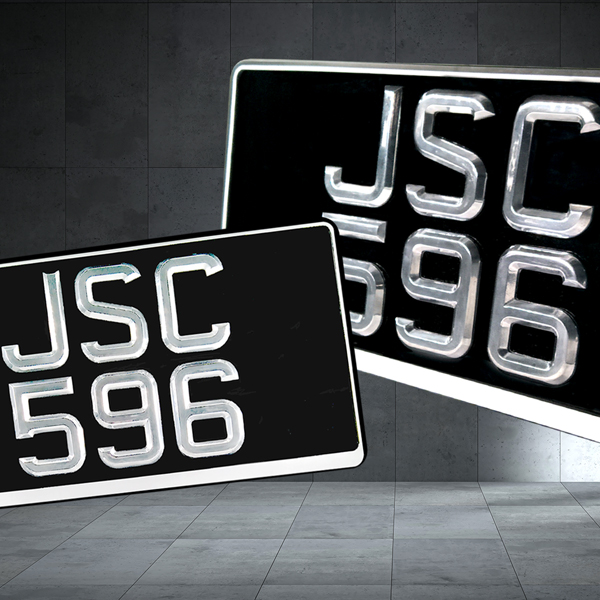 SG Antique Font Polished Solid Alloy (ACE1) - Alloy Number Plates