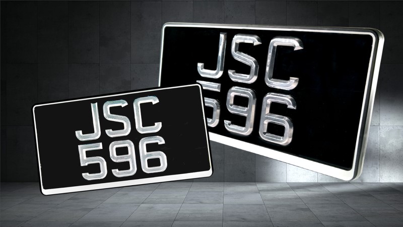 SG Antique Font Polished Solid Alloy (ACE1) - Alloy Number Plates