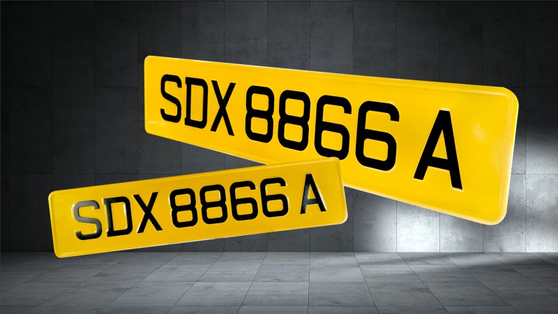 Besi Press Ketuk SG Font Reflective (E1REF) - LTA Standard Font Number Plates